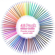 Glitzer-Gelstifte mit weichem Griff, 10 ml Tintenpatrone (2,5 mm), 12 einzigartige Farben, insgesamt 48 Zoll