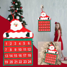 Calendário do Advento de Parede do Papai Noel – 24 Bolsos, Reutilizável
