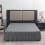 Jupe de lit double en microfibre grise, hauteur 35,5 cm (14 pouces). 1