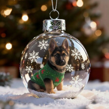 Christmas Dog Snow Globe Ornament – Breed-Specific Glass