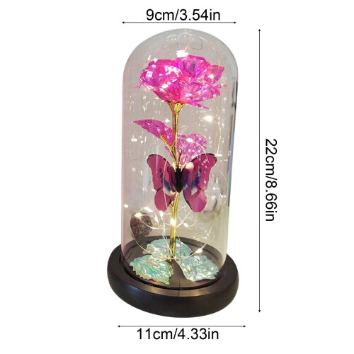 Akryl gullrose nattlys - 22 cm 2