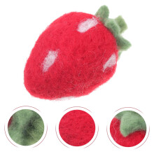 10Pcs Strawberry Shape Felt Crafts for Home Decoration Red Wool Felt