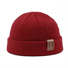 Pánske čiapky Beanies, teplá a pohodlná zimná čiapka, ľahká priedušná pletená baretka, červená