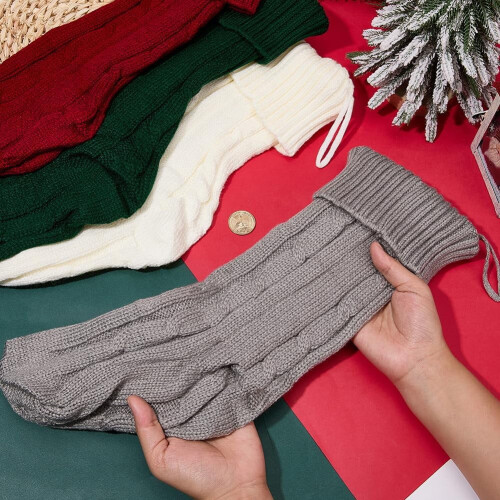 Weihnachtsstrümpfe, grob gestrickt, Größe L, 4 Farben 2