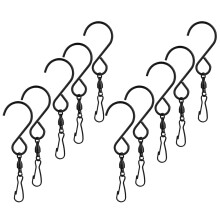 Lot de 10 tubes de carillon à vent pivotants à 360 noirs