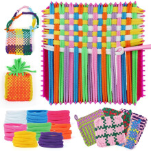 Weaving Loom Kit for Kids 4-13, DIY Potholder & Bracelet Knitting Kit with 96 Loops – Compatible with standard loom accessories