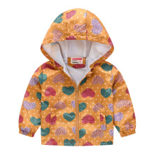 Winterjassen met capuchon voor babyjongens en -meisjes, lichte winterjas met print, ritssluiting, capuchon, winddichte jas voor peuters en kinderen