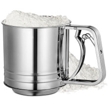 Flour Sifter 5-Cup Stainless Steel Handheld Sifter, Easy to Use