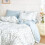 Floral Comforter Set White Blue Shabby Chic 3-Piece Twin 1