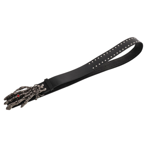 3Pièces Ceintures Studs Punk En Cuir PU Noir À Crâne Ajustable