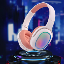 Casque Bluetooth 5.3 RGB avec réduction active du bruit - Son Hi-Fi, pliable, longue portée 10 m, autonomie en veille 250 h, orange - Mode