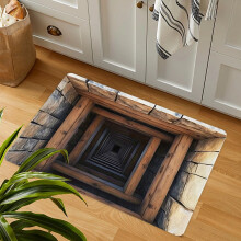 Tapis de sol 3D à effet visuel stéréoscopique pour entrée, salle de bain, cuisine, antidérapant, absorbant, décoratif pour les fêtes