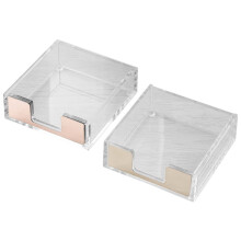 2 stuks notitieboxen, transparante memoblokhouder, dispenser voor kantoor