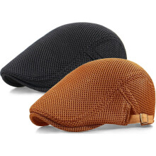 2 stuks heren mesh petten, ademende zomer petten, newsboy petten, verstelbare baret, Ivy cap, Ierse taxipet, rijpet, jachtpet