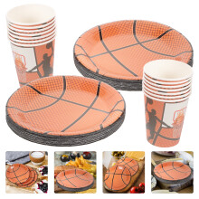 Set di piatti e bicchieri di carta da basket OUNONA, 40 pezzi