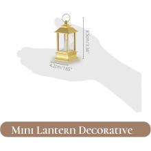 JUNXIAO Mini Lanternes Dorées – 24 LED à piles, Décoration Intérieure pour Mariage, Fête et Noël (Compatible avec les piles AA Standard)