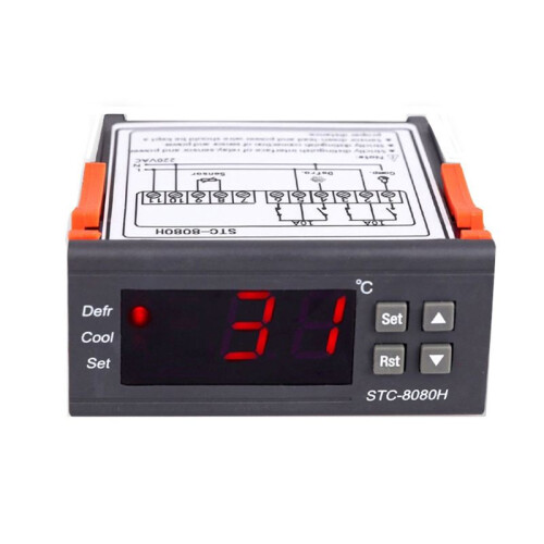 STC-8080H Temperature Controller Refrigerator Thermostat Digital Display Microcomputer Temperature Controller 220V 2