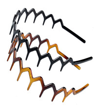 Zickzack-Haarbänder, gewelltes Haarband aus recyceltem Kunststoff mit Zacken, Haarbänder für Damen und Herren, klassische Haaraccessoires