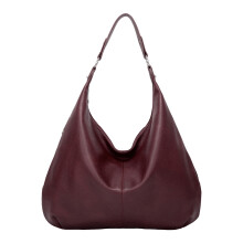 Schultertasche für Damen, weiche, lässige Lederhandtasche, elegante Knopftasche, Tragetasche, Einkaufstasche, rot