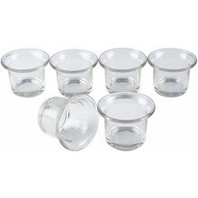 Sealbhóirí Coinneal Votive Lip Gloine Tiubha Glan Cupáin Votive Solas Tae le haghaidh Tairiscint Bainise, Spa, Aromatherapy, Machnamh, 6