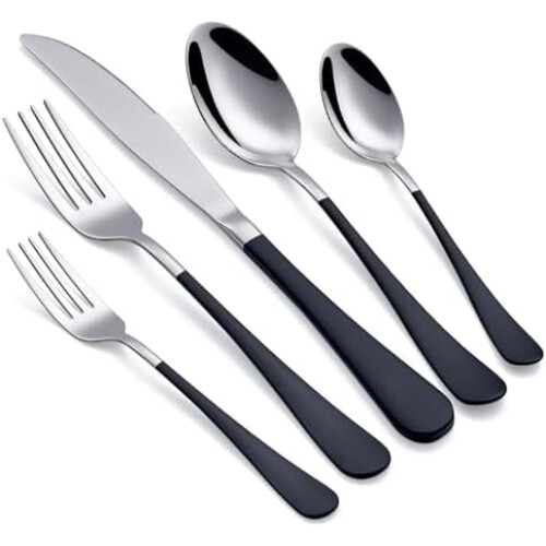 Black Silverware Set 18/0 Stainless Steel 20-Piece