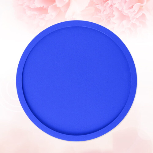 Sottobicchiere in silicone con supporto, rotondo, blu.