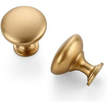 Pacote com 20 puxadores redondos de zinco na cor bronze champanhe para armários de cozinha, banheiro, closet e cômoda.