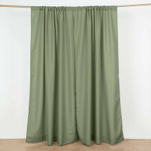 BalsaCircle 2 Panels Eucalyptus Sage Green 8 feet Polyester Drapery Backdrop Curtains Rod Pockets Party Decorations