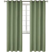 Room Darkening Curtains 84 Inches Long - Grommet Thermal Insulated Drapes Window Treatment Curtains for Bedroom, 2 Panels, 52 x 84 Inch, Grass Green