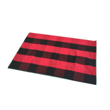 Tapis à carreaux noirs et rouges 60 x 132 cm – Tapis d'extérieur à carreaux Buffalo pour porche, cuisine, style champêtre et décoration de