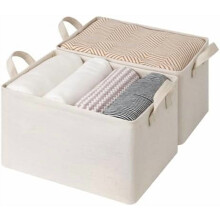 Bacs de rangement, étagères et paniers pour l'organisation, grands organisateurs de placard en tissu avec poignées, structure en métal, beige