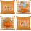 Φθινοπωρινά Μαξιλαροθήκες 45x45cm Βαμβακερό Λινό Σετ 4 τεμαχίων 1