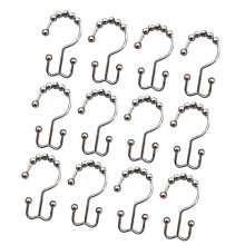 12Pcs Rust-Resistant Stainless Steel Shower Curtain Hooks Double Glide Ring