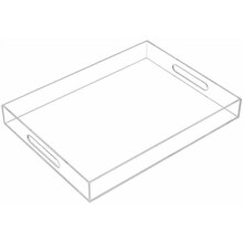 Plateau de service en acrylique transparent 30 x 40 cm avec poignées – idéal pour le café, les amuse-gueules, le petit-déjeuner, le service de