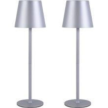 Luminária de mesa LED sem fio KDG, prata, pacote com 2 unidades