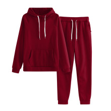 Ediodpoh Sport Suit Women Solid and Tracksuit Sweatshirt Hooded Women Suits Sets 2 Piece Sets Women Outfit Red L