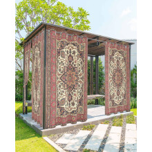 Tende da esterno stile rustico boho 54"x95", Azteco/Tribale/Floreale, con occhielli, impermeabili, per veranda/cabina/balcone – 1 pannello