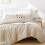 Taupe Queen Comforter Set 3-Piece Vertical Tufted Boho 1