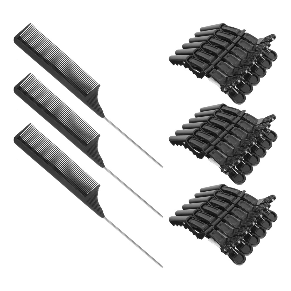 Villcase 3Sets Black Abs Hair Clips Tight Clips Hair Salon Styling Tool