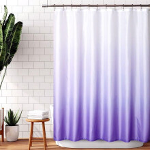 Rideau de douche ombré pour salle de bain, rideau de douche imperméable en tissu texturé ombré moderne, 183 x 213 cm, violet