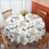 Floral Print Round Tablecloth 60x60 Inch 1