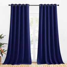 Koningsblauwe verduisteringsgordijnen 70x108 inch, 2 panelen, thermisch geïsoleerde microvezelstof, stevige ringen, geschikt voor standaard