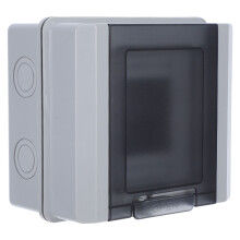 1Ensemble Boîte Distribution Électrique ABS IP65 Avec Rail 35 Mm Gris