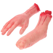 4Pièces Accessoires De Farces Mains Et Pieds En Latex Couleurs Variées
