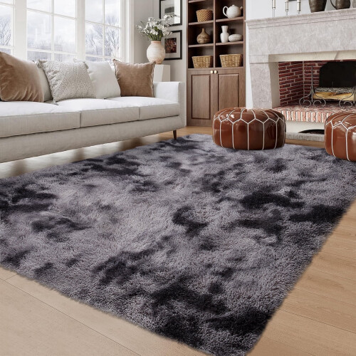 Χαλί 4ft x 6ft Fluffy Shag από μαλακό πολυεστέρα, αντιολισθητικό