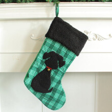 Calcetines navideños de gato a cuadros negros, 20 cm y 40 cm.
