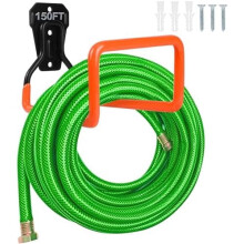 Garden Hose Holder Wall Mount Heavy Duty Garden Hose Hanger Free Standing Metal Hose Rack for Outside Yard and Garage