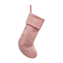 Meia de Natal de pelúcia rosa de 45 cm
