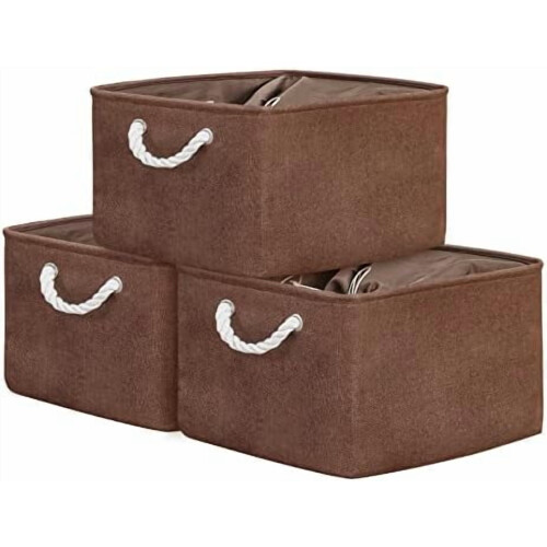Cesto de armazenamento dobrável em tecido 17x14x10 polegadas (pacote com 3)