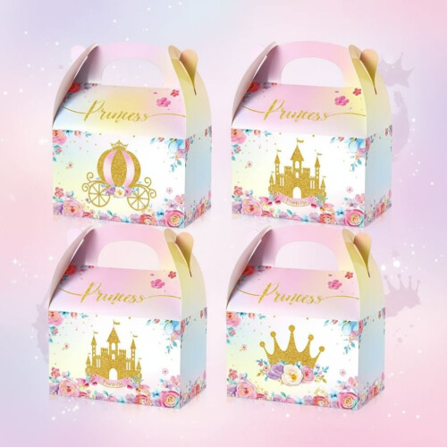 Prinsess- och prinsfestpresentaskar – 12-pack